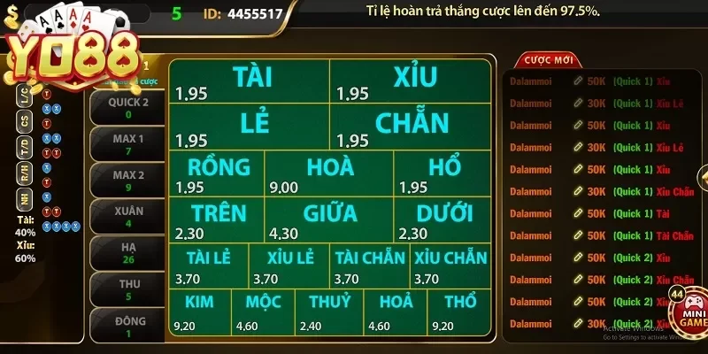 Sổ mơ lô đề tại cổng game bài YO88